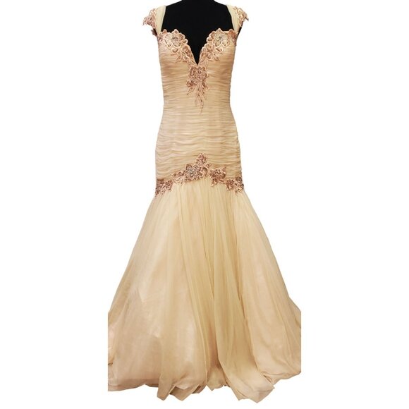 Luxurious Designer Couture Wedding Evening Cocktail Prom Party Runway Gown Dress - Picture 10 of 16